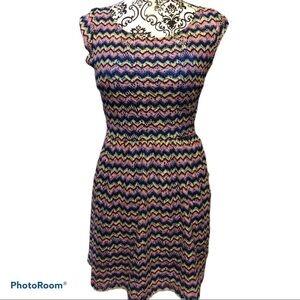 Bebop Mulitcolored chevron pattern dress